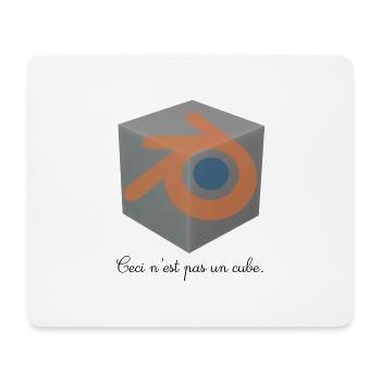 Ceci n'est pas un cube! - Mouse Pad (horizontal) - white - Front