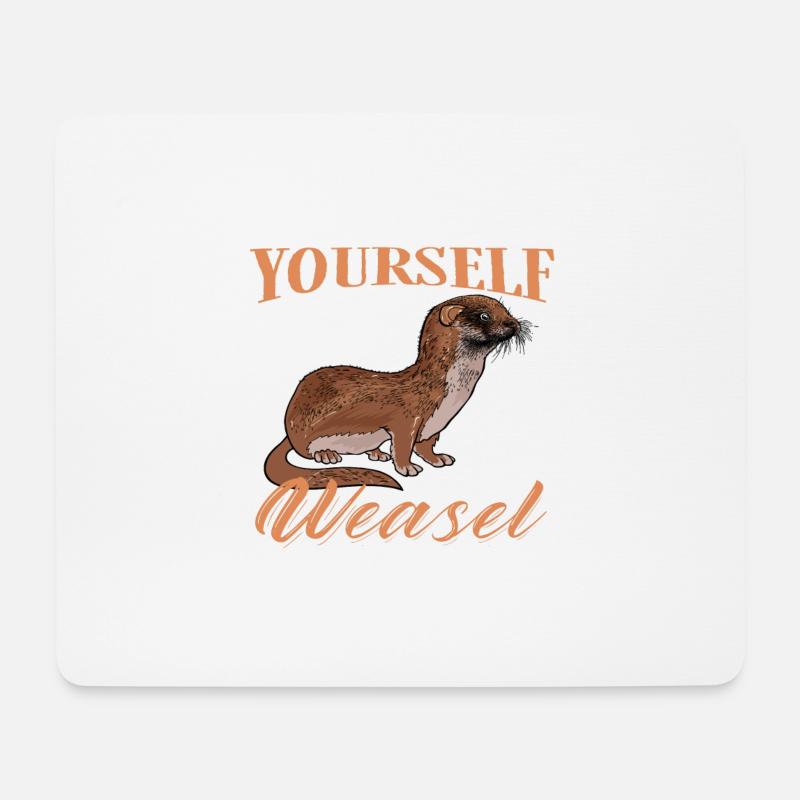 Wiesel Frettchen Biber Wald Geschenkidee - Mousepad (Querformat) - Weiß