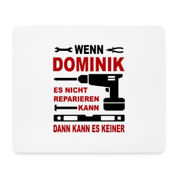Name Geschenkidee Namenstag DOMINIK - Mousepad (Querformat) - Weiß - Vorne