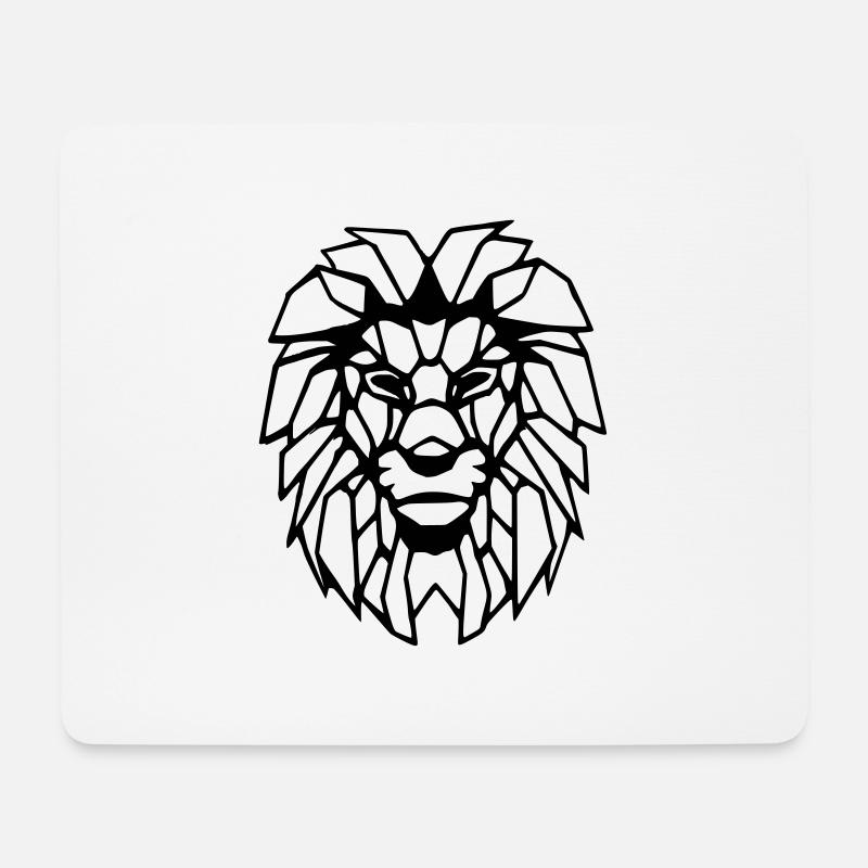 Löwenkopf - Mousepad (Querformat) - Weiß