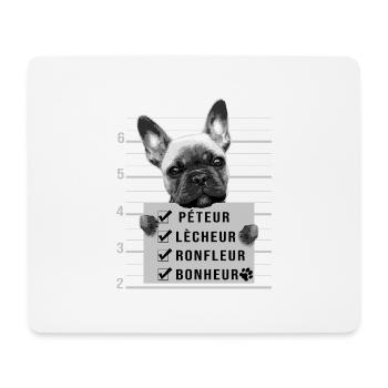 bouledogue français humour chien mignon - Tapis de souris (format paysage) - blanc - Devant