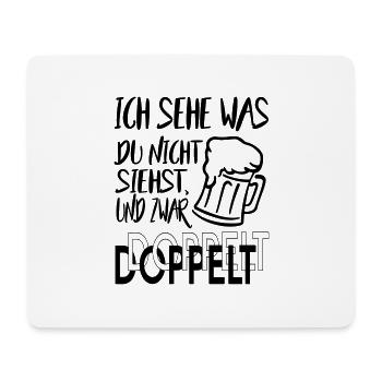 Sprüche Alkohol Doppelt sehen besoffen schielen - Mousepad (Querformat) - Weiß - Vorne