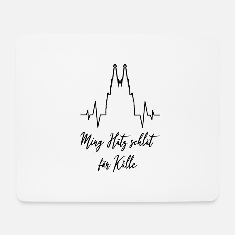 Ming Hätz schlät för Kölle - Mousepad (Querformat) - Weiß