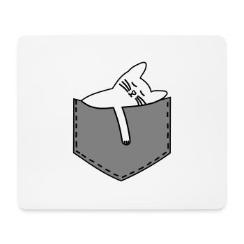 Chat dans le sac - Tapis de souris (format paysage) - blanc - Devant