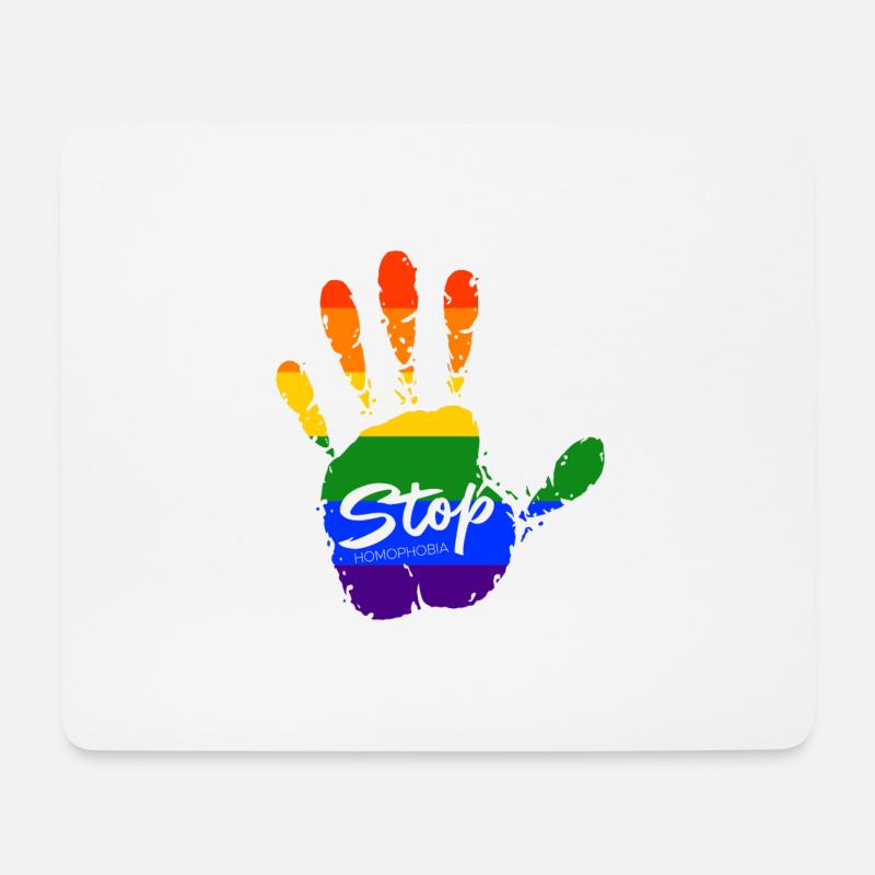 stop homophobia - LGBTQ CSD Gay Pride - Mousepad (Querformat) - Weiß