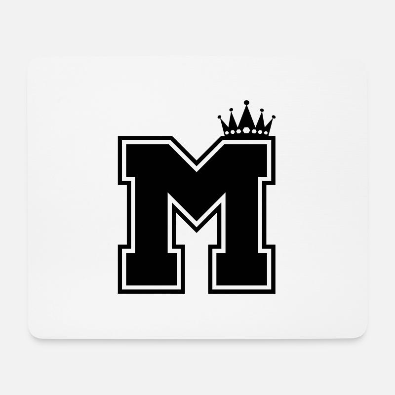 buchstabe M Krone - Mousepad (Querformat) - Weiß