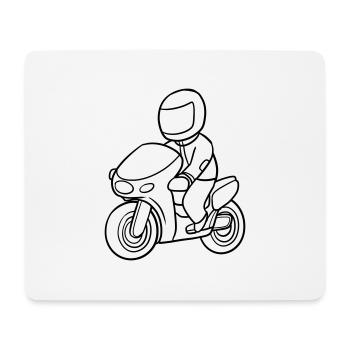 Motorradfahrer - Mousepad (Querformat) - Weiß - Vorne