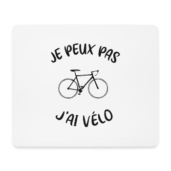 Je peux pas j'ai vélo - Tapis de souris (format paysage) - blanc - Devant