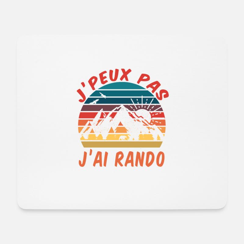 randonnée rando - Tapis de souris (format paysage) - blanc