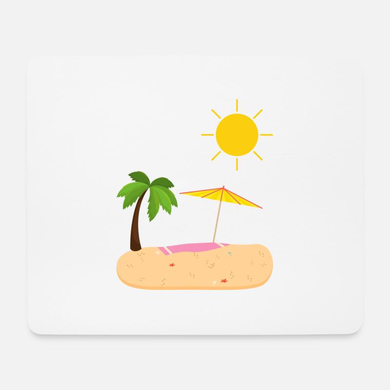 Sommer Strand Sonne Palmen - Mousepad (Querformat) - Weiß