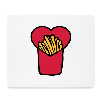 French Fries Love - Mousepad (Querformat) - Weiß - Vorne