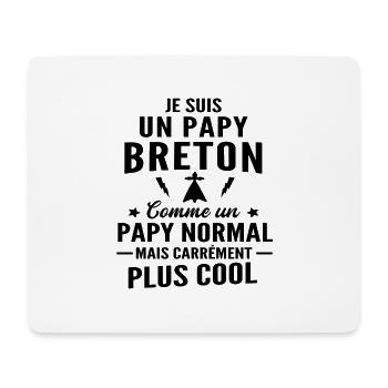 je suis un papy breton / cadeau humour papa breton - Tapis de souris (format paysage) - blanc - Devant