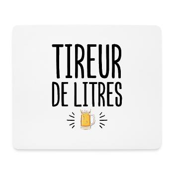 Tireur de litres cadeau humour alcool bière homme - Tapis de souris (format paysage) - blanc - Devant