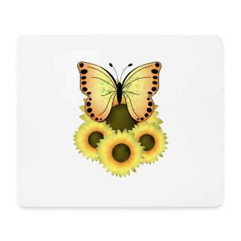 Butterfly Sunflowers - Mouse Pad (horizontal) - white - Front