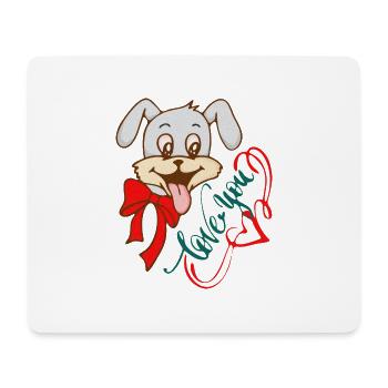 Je t’aime - Tapis de souris (format paysage) - blanc - Devant