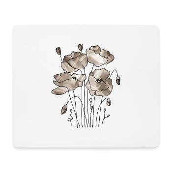 Fleur - Tapis de souris (format paysage) - blanc - Devant