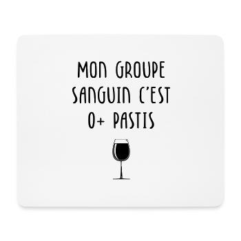 Mon groupe sanguin c'est O+ Pastis - Tapis de souris (format paysage) - blanc - Devant