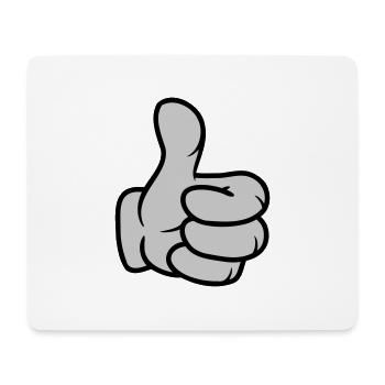 Comic Hand Daumen hoch - Mousepad (Querformat) - Weiß - Vorne