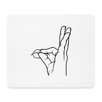 Handgeste Lob Mund küssen - Mousepad (Querformat) - Weiß - Vorne