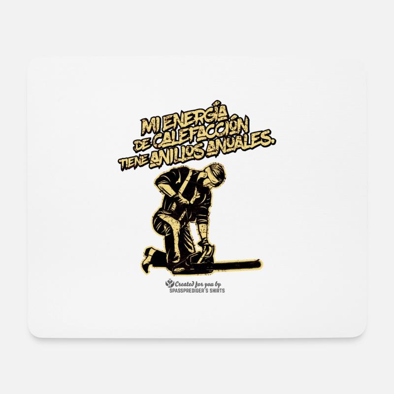 Holzfäller und Spruch auf Spanisch - Mousepad (Querformat) - Weiß