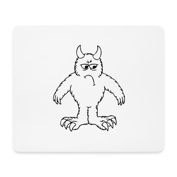 Monster "Gronk" - weiss gefuellt - Mousepad (Querformat) - Weiß - Vorne