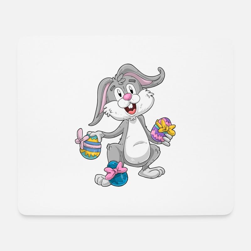 Osterhase - Mousepad (Querformat) - Weiß