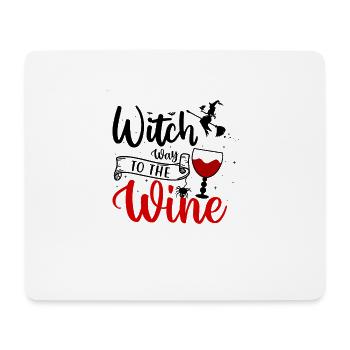Witch way to the wine - Halloween Sprüche - Mousepad (Querformat) - Weiß - Vorne