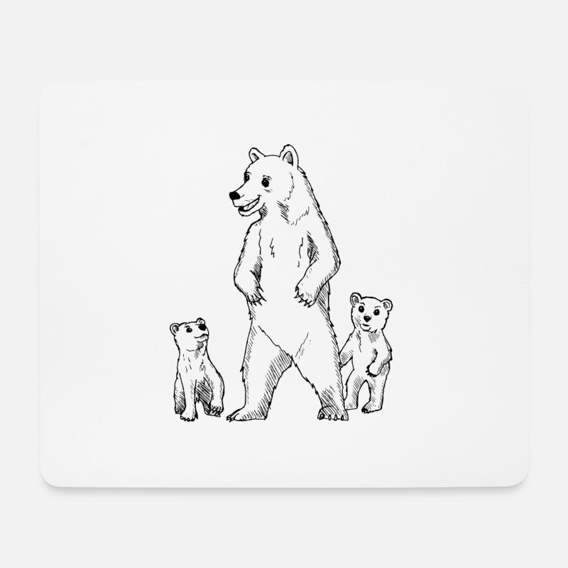 Bären Mutter Vater - Mousepad (Querformat) - Weiß