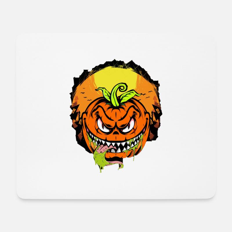 Böser Kürbis - Mousepad (Querformat) - Weiß