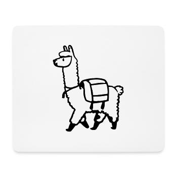 Alpaka Lama Wandern Geschenkidee - Mousepad (Querformat) - Weiß - Vorne