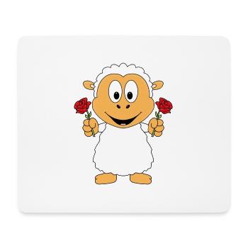 SCHAF - BLUMEN - TIER - KIND - BABY - Mousepad (Querformat) - Weiß - Vorne