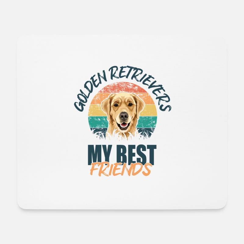 Golden Retriever - Mousepad (Querformat) - Weiß