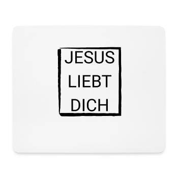 Jesus Liebt Dich Religion Glaube Gott Kirche Gebet - Mousepad (Querformat) - Weiß - Vorne