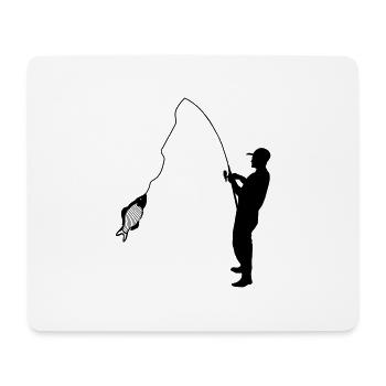 Angler - Mousepad (Querformat) - Weiß - Vorne