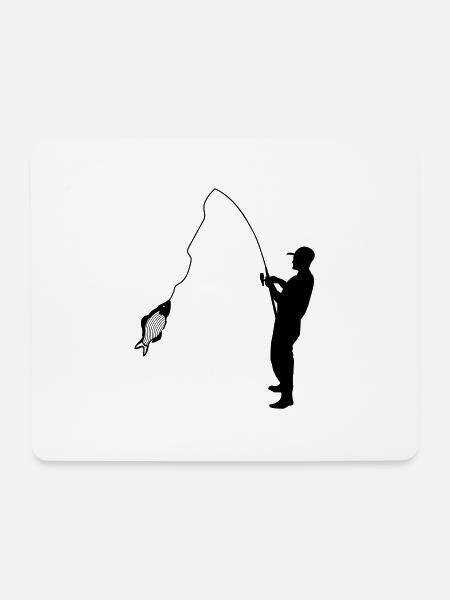 Angler - Mousepad (Querformat) - Weiß