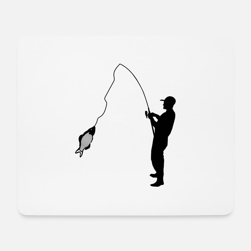 Pêcheur - Tapis de souris (format paysage) - blanc