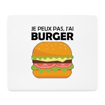 je peux pas j ai burger - Tapis de souris (format paysage) - blanc - Devant