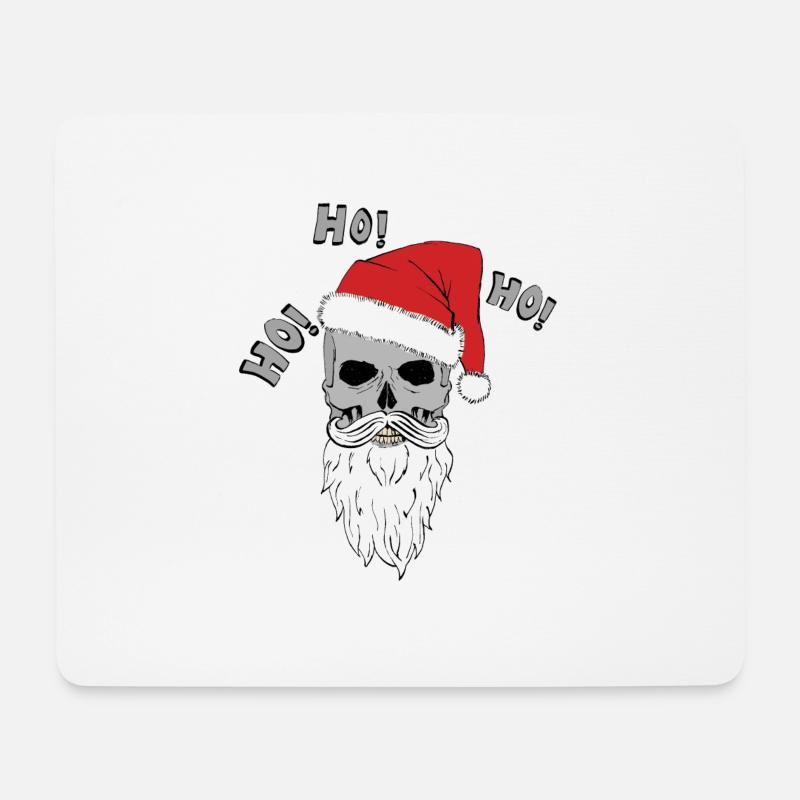Skull-Santa - Mousepad (Querformat) - Weiß