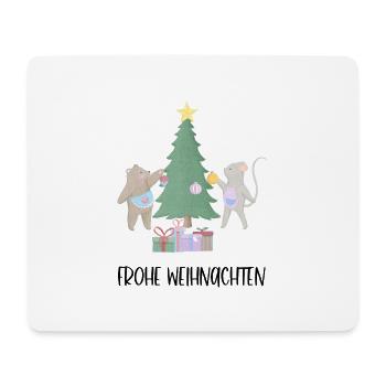 Frohe Weihnachten Baum schmücken - Mousepad (Querformat) - Weiß - Vorne