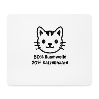 Baumwolle Katzenhaare - Spuren Von Katze - Cat - Mousepad (Querformat) - Weiß - Vorne