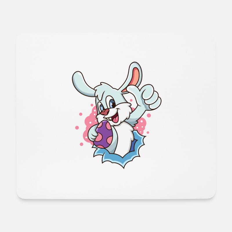 Osterhase - Mousepad (Querformat) - Weiß