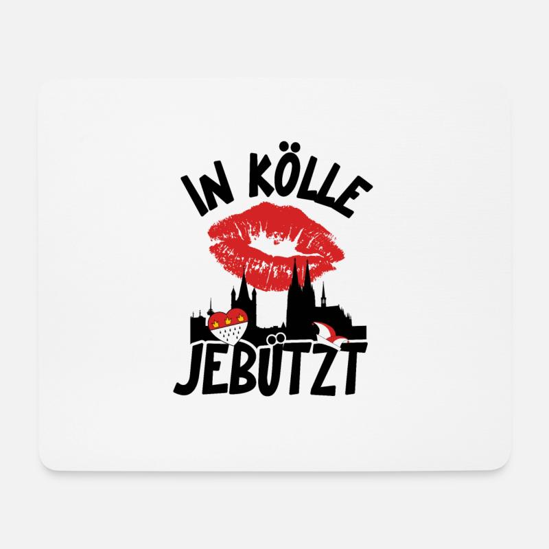 Karneval Kostüm Kölle Alaaf Herz Köln jebützt - Mousepad (Querformat) - Weiß