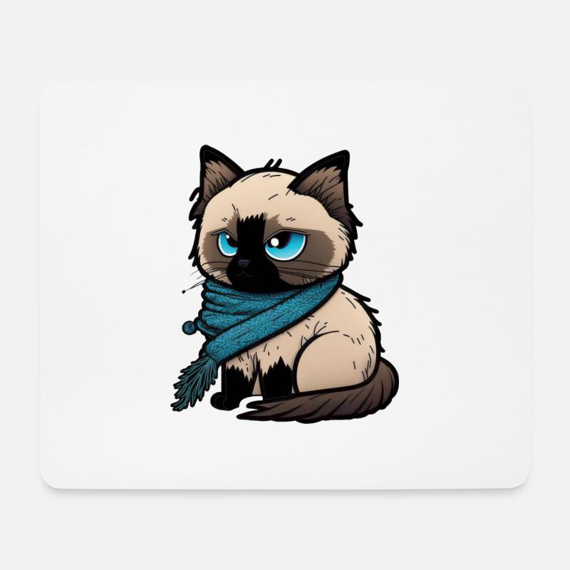 birma katze cartoon comic anime - Mousepad (Querformat) - Weiß