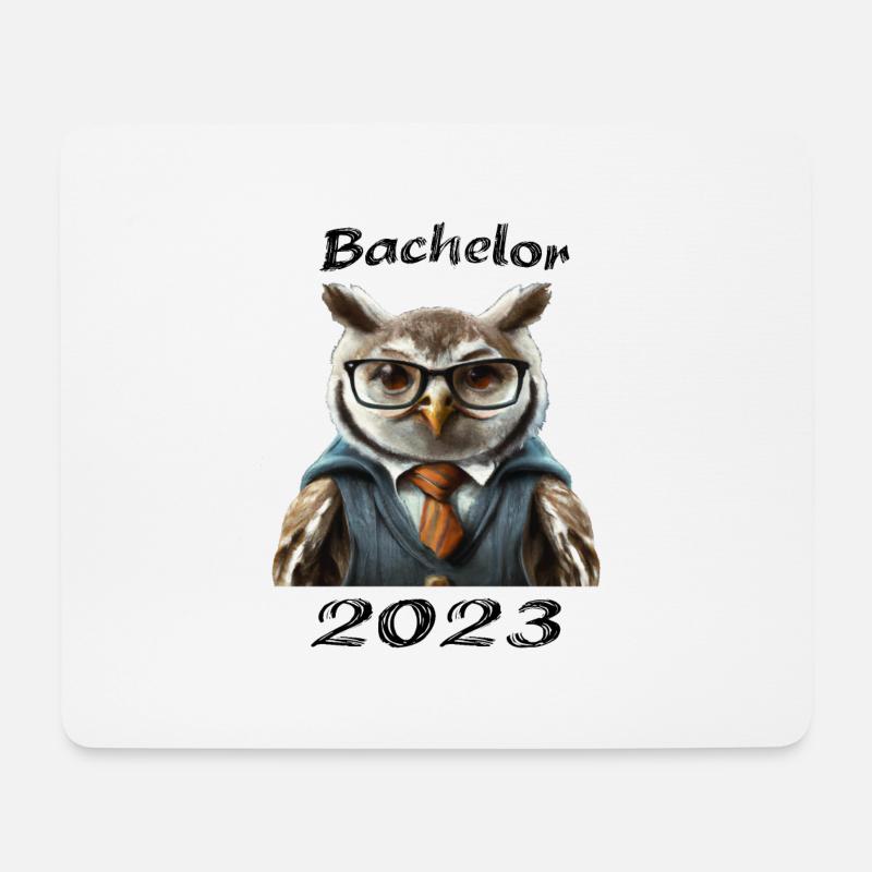 Bachelor 2023 Eule - Mousepad (Querformat) - Weiß