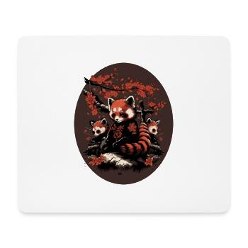 Roter Panda 3 - Mousepad (Querformat) - Weiß - Vorne