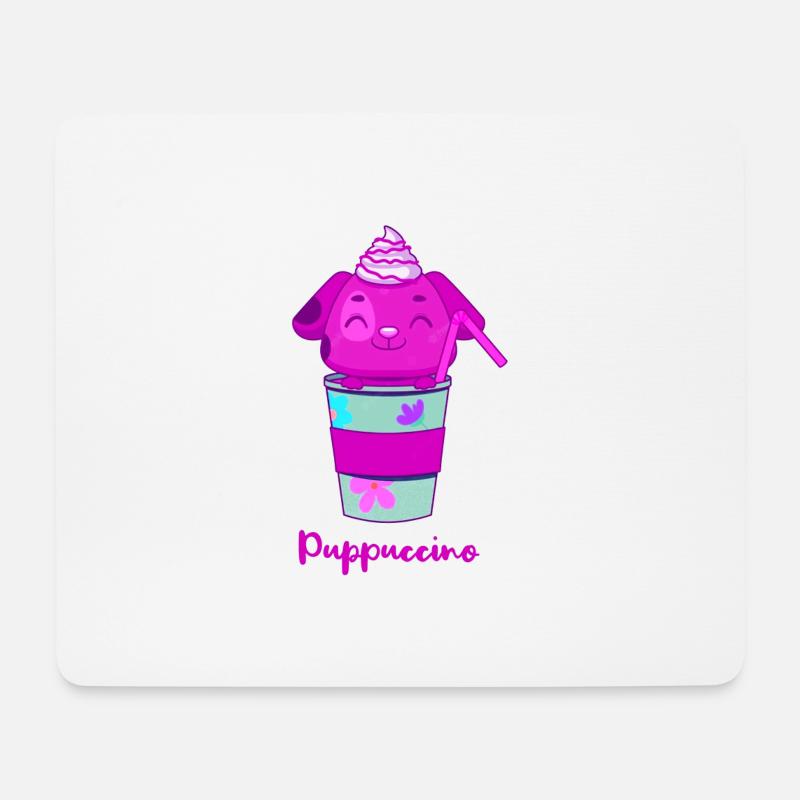 Puppuccino - Mousepad (Querformat) - Weiß
