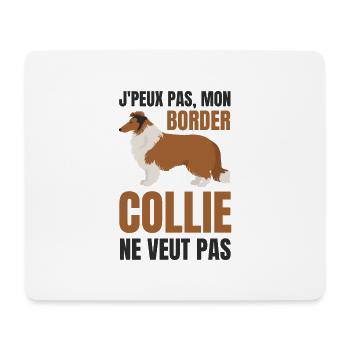 Border collie chien doux - Tapis de souris (format paysage) - blanc - Devant