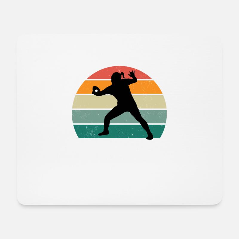 Tischtennisspielerin - Mousepad (Querformat) - Weiß