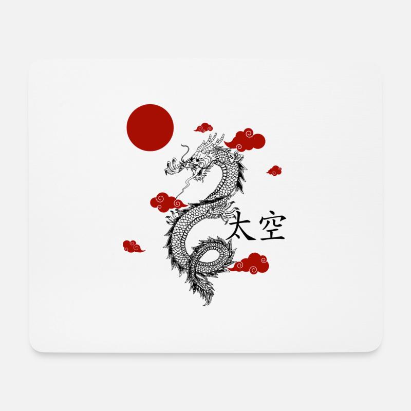 Drache - Mousepad (Querformat) - Weiß