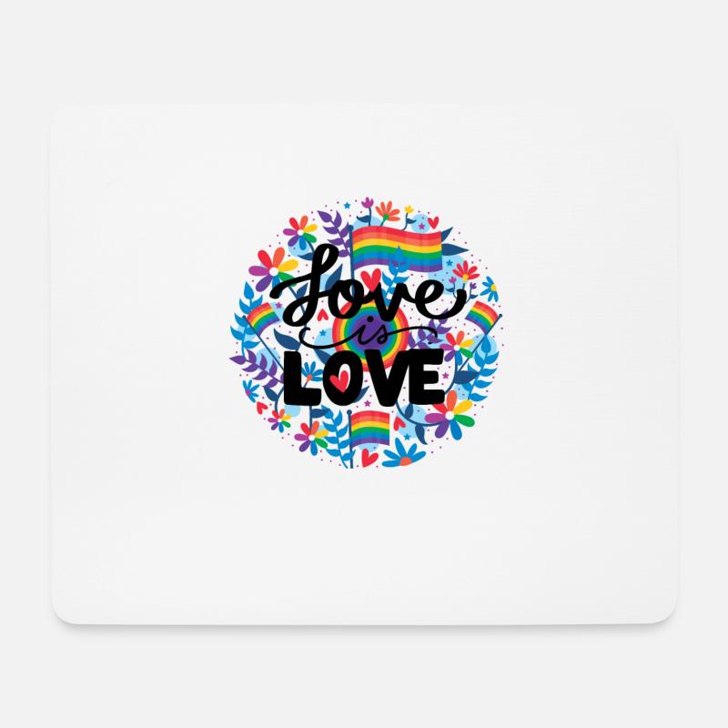 Pride LGBT Liebe gewinnt, wir sind queer und stolz - Mousepad (Querformat) - Weiß